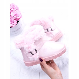 BUGO Botas de nieve cálidas para niños con jellyBeans rosas de piel rosado 2 BUGO Botas de nieve cálidas para niños con jellyBeans rosas de piel rosado 2
