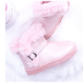 BUGO Botas de nieve cálidas para niños con jellyBeans rosas de piel 1