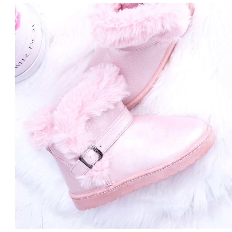 BUGO Botas de nieve cálidas para niños con jellyBeans rosas de piel 1