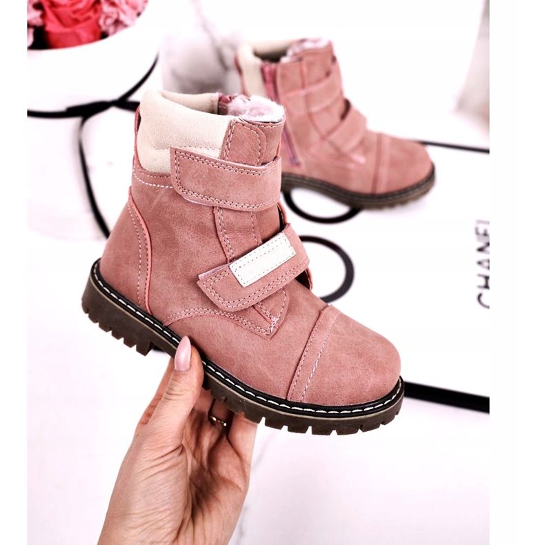 Apawwa Botas Trappers Infantiles Calentadas Con Piel Rosa Emma beige rosado 3