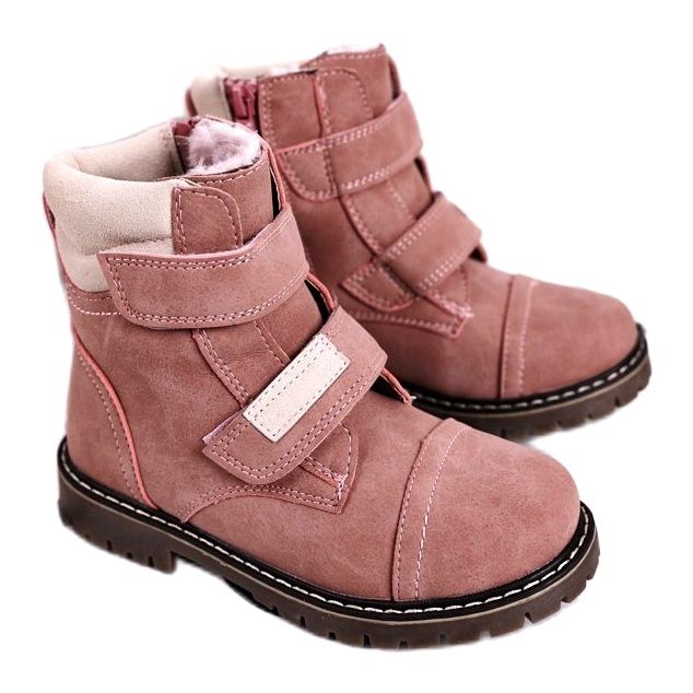 Apawwa Botas Trappers Infantiles Calentadas Con Piel Rosa Emma beige rosado 2