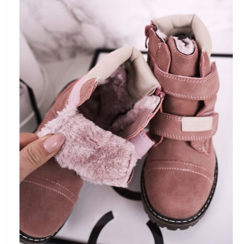 Apawwa Botas Trappers Infantiles Calentadas Con Piel Rosa Emma beige 1