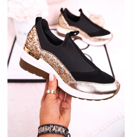 Nicole Zapatillas de Mujer en Piel con Cuña Negro Dorado Frances 8