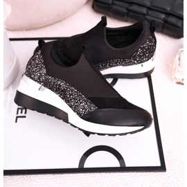 Nicole Zapatillas de Mujer en Piel con Cuña Negro Plata Frances 7