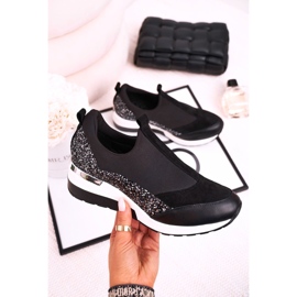 Nicole Zapatillas de Mujer en Piel con Cuña Negro Plata Frances 9