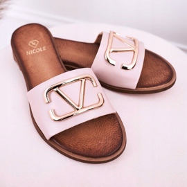 Nicole Pantuflas Clásicas Mujer Piel Beige Evie rosado 4