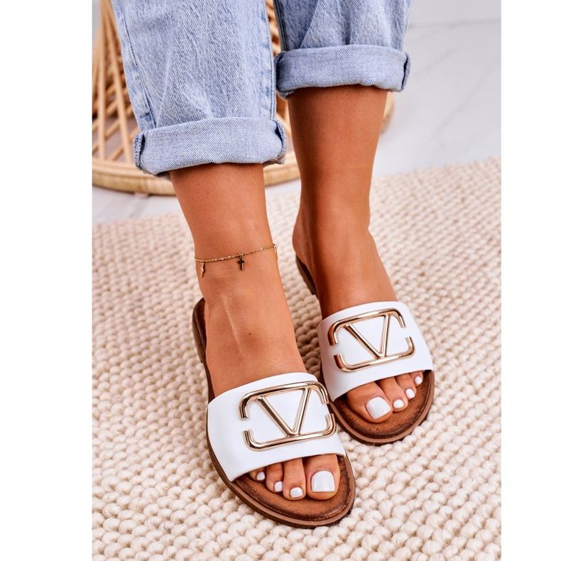 Nicole Pantuflas Clásicas Mujer Piel Blanca Evie blanco 1