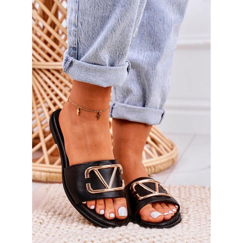 Nicole Pantuflas Clásicas Mujer Piel Negra Evie negro 2 Nicole Pantuflas Clásicas Mujer Piel Negra Evie negro 2