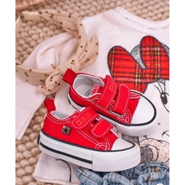 Zapatillas bajas para niños con velcro Big Star HH374202 Rojo 9
