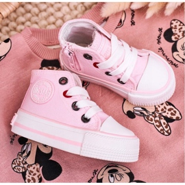 Zapatillas altas para niños con cremallera Big Star HH374087 Rosa rosado 9