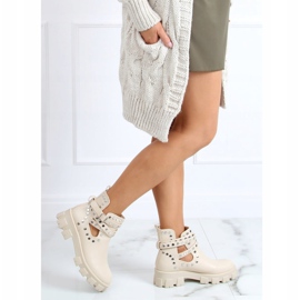 Botas cortadas con tachuelas beige NC1127 Beige 1