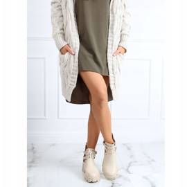 Botas cortadas con tachuelas beige NC1127 Beige 2