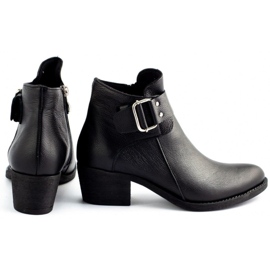 Olivier Botines rosa de tacón con flor negra negro 4