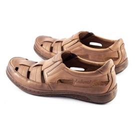 ŁUKPOL Zapatos de hombre calados 978 para verano marrón 11