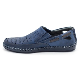 Polbut Zapatos hombre mocasines calados J68L azul marino 5