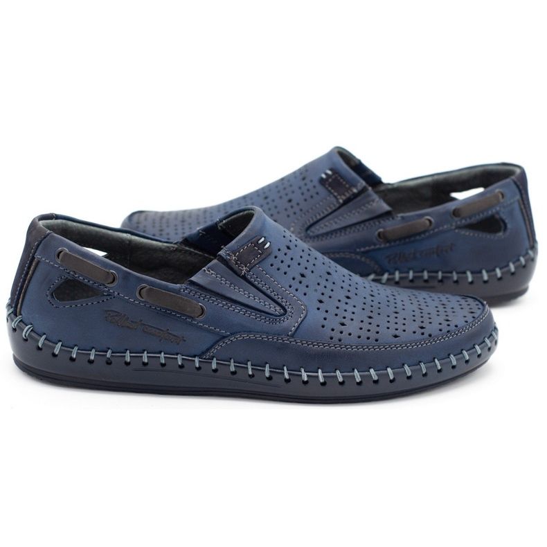 Polbut Zapatos hombre mocasines calados J68L azul marino 1
