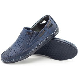 Polbut Zapatos hombre mocasines calados J68L azul marino 3
