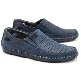 Polbut Zapatos hombre mocasines calados J68L azul marino 4