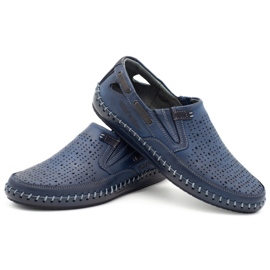 Polbut Zapatos hombre mocasines calados J68L azul marino 7