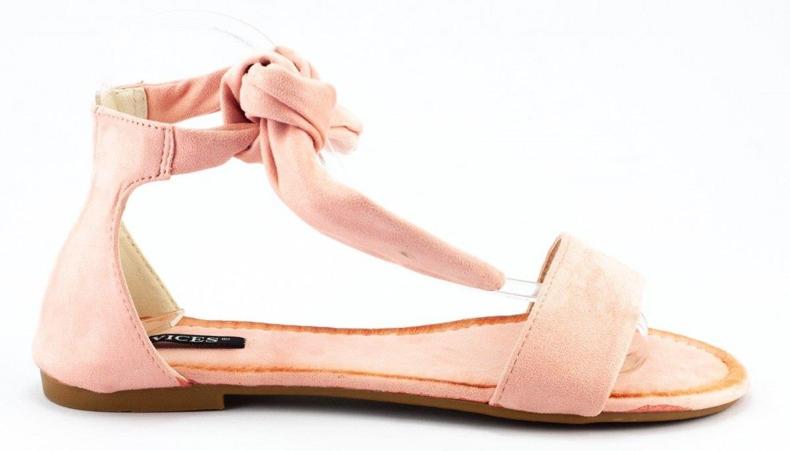 Sandalias de mujer atadas 6121 rosa 1
