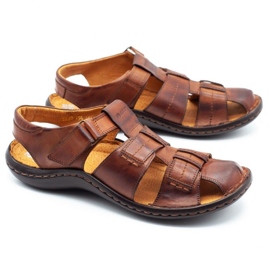 ABIS Sandalias hombre piel 4557 marrón 3