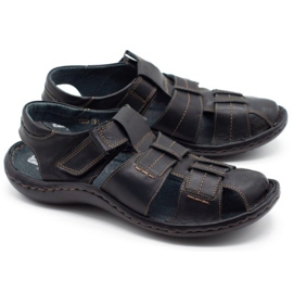 ABIS Sandalias hombre piel 4557 negro 2