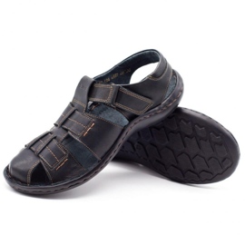 ABIS Sandalias hombre piel 4557 negro 3