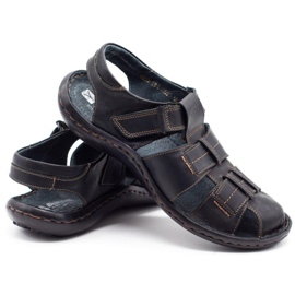 ABIS Sandalias hombre piel 4557 negro 4