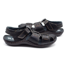 ABIS Sandalias hombre piel 4557 negro 5