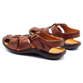 ABIS Sandalias hombre piel 4557 marrón 7
