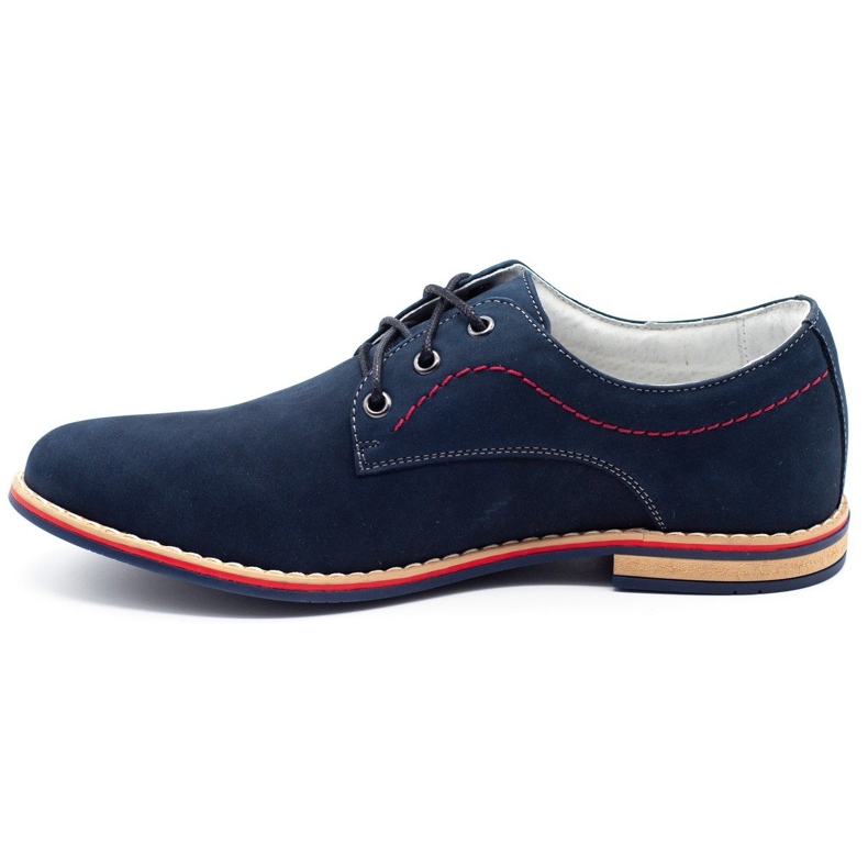 ABIS Zapatos de hombre en piel 4149 GR / B azul marino multicolor 1