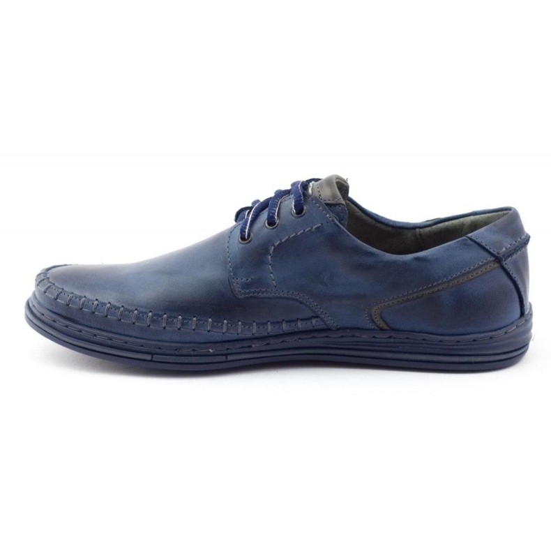 Polbut Zapatos hombre piel J44PŁ Azul marino 1