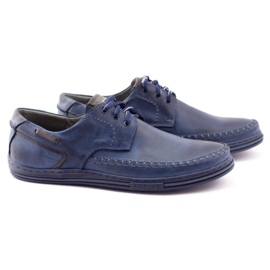 Polbut Zapatos hombre piel J44PŁ Azul marino 2