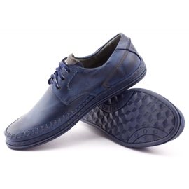 Polbut Zapatos hombre piel J44PŁ Azul marino 3