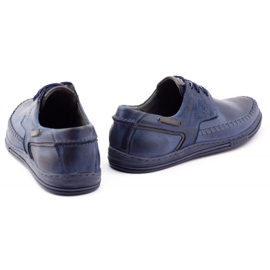 Polbut Zapatos hombre piel J44PŁ Azul marino 4