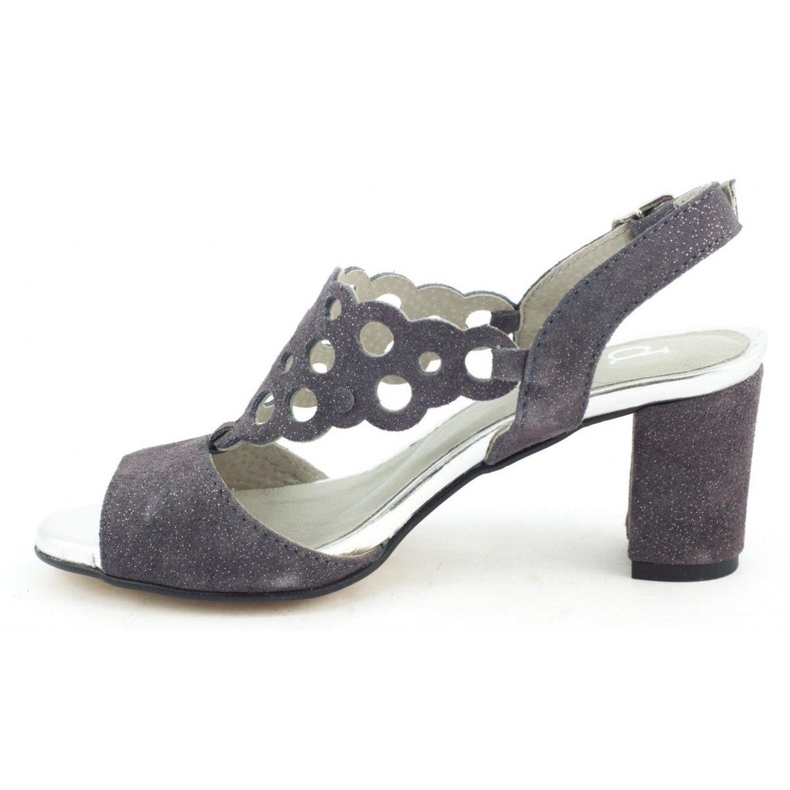 Dolce Pietro Sandalias de mujer en ante sobre poste de acero 2083 gris 1