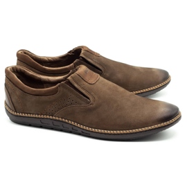 Joker Zapatos de hombre, mocasines de piel 937 oliva marrón 2