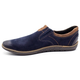 Joker Zapatos de hombre, mocasines de piel 937 azul marino 1