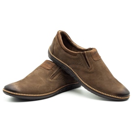 Joker Zapatos de hombre, mocasines de piel 937 oliva marrón 6