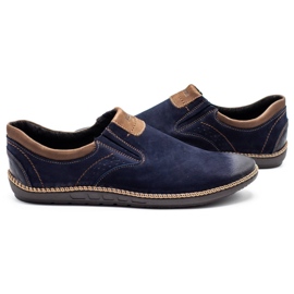 Joker Zapatos de hombre, mocasines de piel 937 azul marino 5