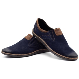 Joker Zapatos de hombre, mocasines de piel 937 azul marino 6