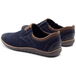 Joker Zapatos de hombre, mocasines de piel 937 azul marino 7