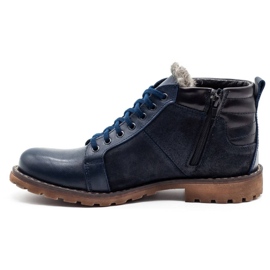 Mario Pala Zapatos de invierno para hombre 865MP azul marino 1