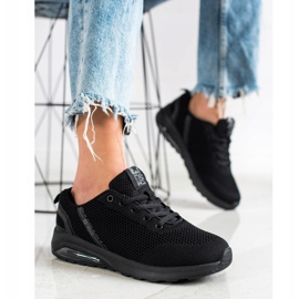 SHELOVET Zapatillas negras con malla negro 1