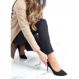 Zapatos de salón en ante negro tacón 3980 Negro 2