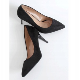 Zapatos de salón en ante negro tacón 3980 Negro 1