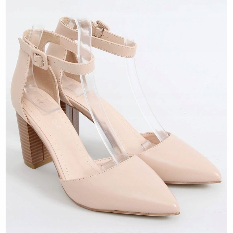 Zapatos de tacón en el poste beige 4046 Nude 1