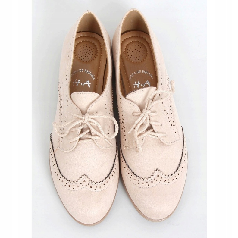 Mocasines Beis beige con cordones 1
