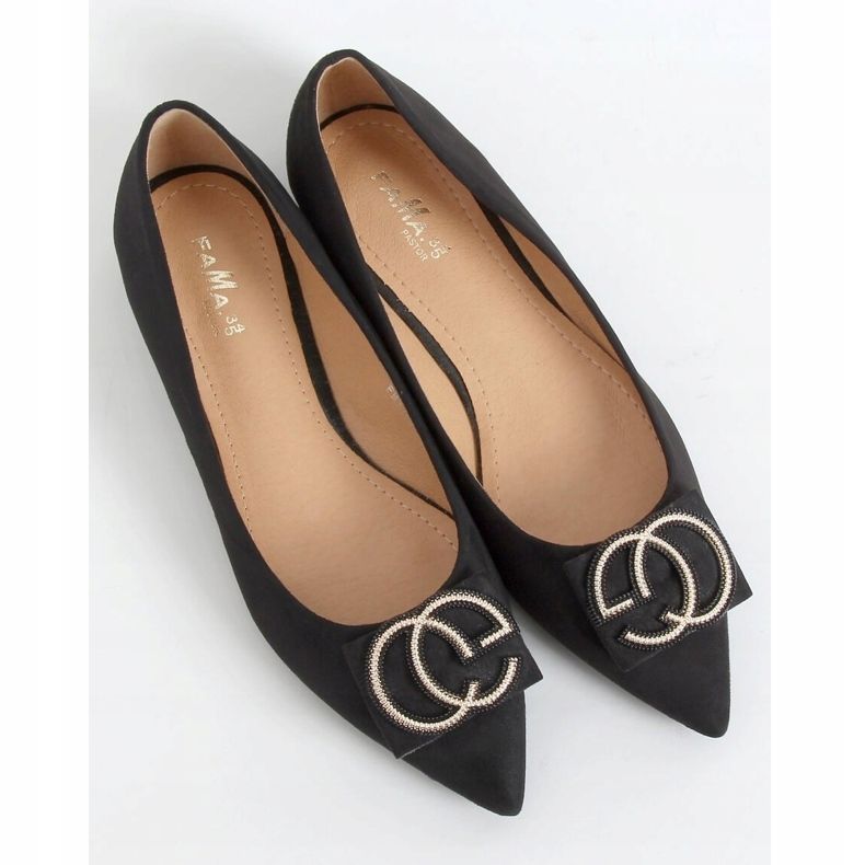 Bailarinas nariz negra almendra FM3107A Negra negro 1 Bailarinas nariz negra almendra FM3107A Negra negro 1