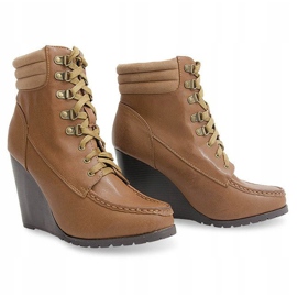 Botas de cuña alta marrón 1